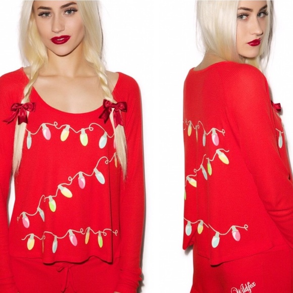 Wildfox Tops - Wildfox Christmas Lights Cabin Fever Thermal Top M